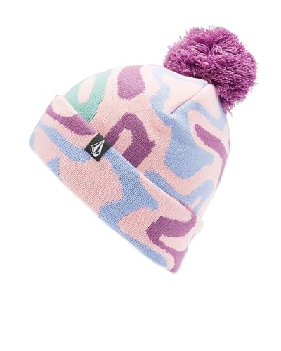 Volcom Mädchen Camoblast Rollover Pom Beanie-Mütze, Rosa S5, Einheitsgröße von Volcom