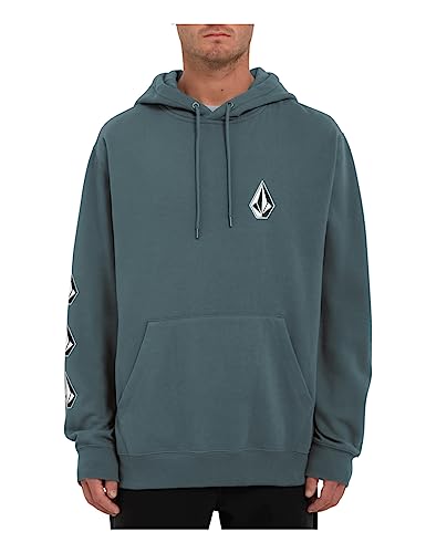 Volcom Men's Iconic Stone Dark Slate Long Sleeve Pullover Hoodie XL von Volcom