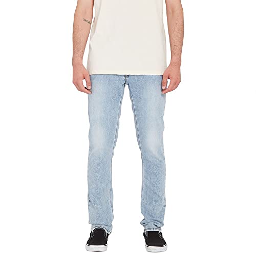 Volcom Men's Vorta Slim Fit Heavy Worn Faded Jeans 34x32 von Volcom