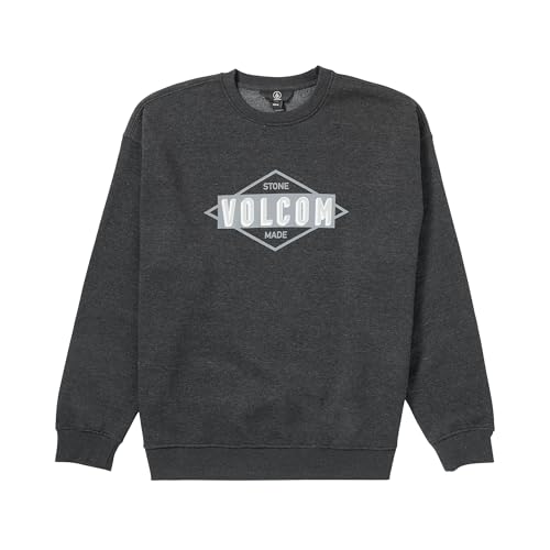 Volcom Roundabout Crew 2 Fleece-Sweatshirt für Herren, Heather Black, Medium von Volcom