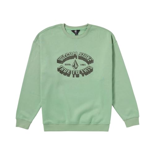 Volcom Roundabout Crew 2 Fleece-Sweatshirt für Herren, Lichen Grün, Small von Volcom