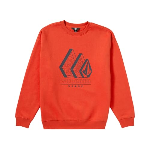 Volcom Roundabout Crew 2 Fleece-Sweatshirt für Herren, Red Clay, Medium von Volcom