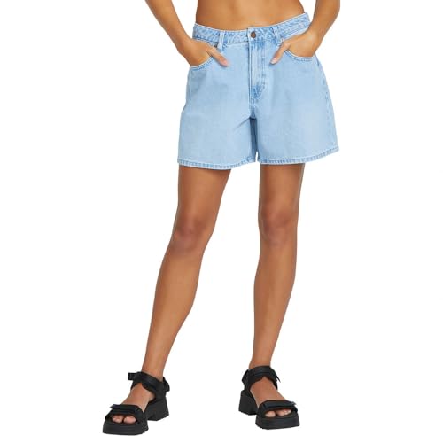 Volcom Stoned Boyfriend Baggy Fit High Rise 12,7 cm Denim-Shorts für Damen, Vogel Blau, 28 Regular von Volcom