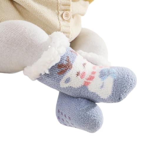 Volicph Baby Winter Boden Socken Kleinkinder Dicke Manschette Rutschfeste Sport Athletic High Socken für Baby Mädchen Anti-Rutsch Socken Kuschelsocken Flauschige Socken Stoppersocken Hüttensocke von Volicph