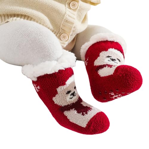 Volicph Baby Winter Boden Socken Kleinkinder Dicke Manschette Rutschfeste Sport Athletic High Socken für Baby Mädchen Anti-Rutsch Socken Kuschelsocken Flauschige Socken Stoppersocken Hüttensocke von Volicph