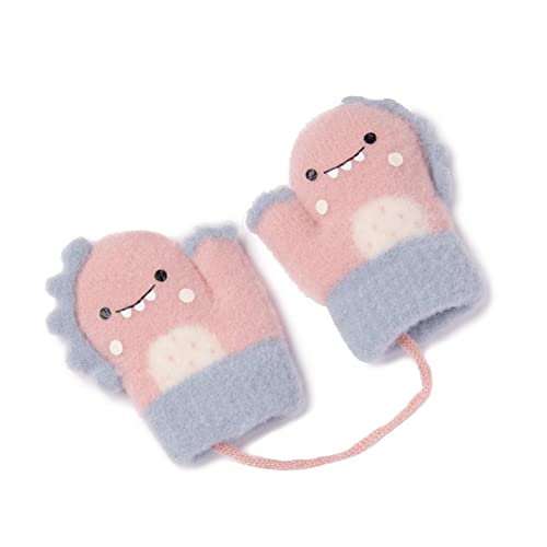 Volicph Baby Winter Handschuhe Kinder Winter Warme Gestrickte Fäustlinge Cartoon Fausthandschuh Halshandschuhe Warme Strickhandschuhe für Mädchen Jungen von Volicph