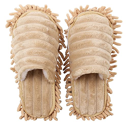 Volicph Putz-Hausschuhe Mit Reinigender Abnehmbarer Mikrofaser-Sohle - Bodenreinigung Slippers, Staubtuch, Mop-Schuhe, Putzschuhe von Volicph