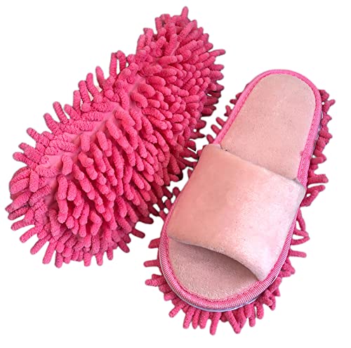 Volicph Putz-Hausschuhe mit Reinigender Abnehmbare Hausschuhe Mikrofaser-Sohle Bodenreinigung Slippers Staubtuch Hausschuhe Mop-Schuhe Putzschuhe，35-38 EU von Volicph