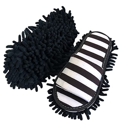 Volicph Putz-Hausschuhe mit Reinigender Abnehmbare Mikrofaser-Sohle Bodenreinigung Slippers Staubtuch Mop-Schuhe von Volicph