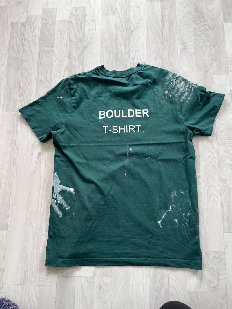 Boulder-T-Shirt Chalk-Print Klettern Bouldern - Used-Look Handabdrücke von VolkmannCrafts