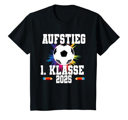 Kinder Geschenk Schulkind Schulanfang Aufstieg 1. Klasse Fußball T-Shirt Kinder Geschenk Schulkind Schulanfang Aufstieg 1. Klasse Fußball T-Shirt von Volks-Schule Schulanfänger Einschulung Grundschule
