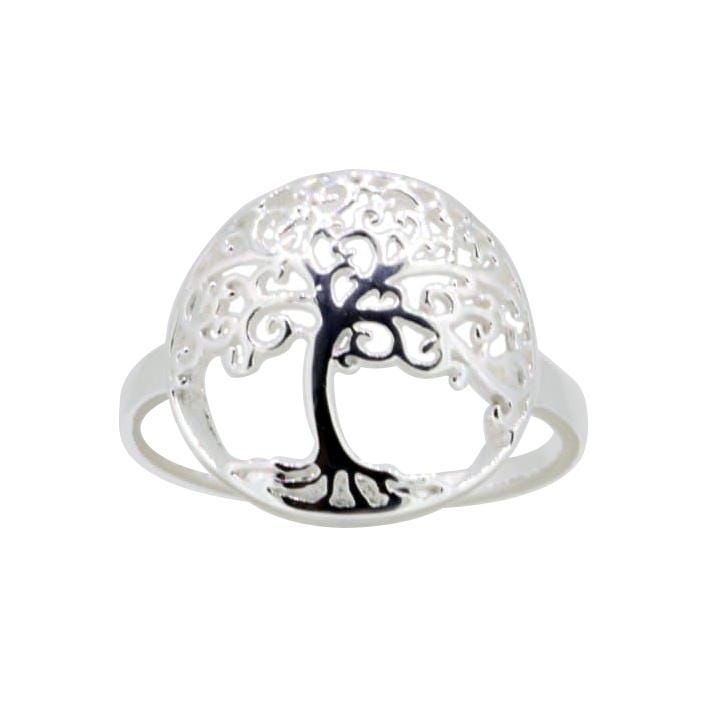 Lebensbaum Ring 925 Sterling Silber - Tree Of Life Damenring Weltenbaum Schmuck Spirituell Geschenk Idee Handarbeit Naturmotiv von VolksJuwelier