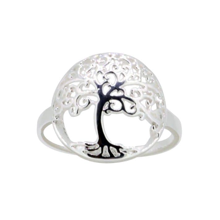 Lebensbaum Ring 925 Sterling Silber - Tree Of Life Damenring Weltenbaum Schmuck Spirituell Geschenk Idee Handarbeit Naturmotiv von VolksJuwelier