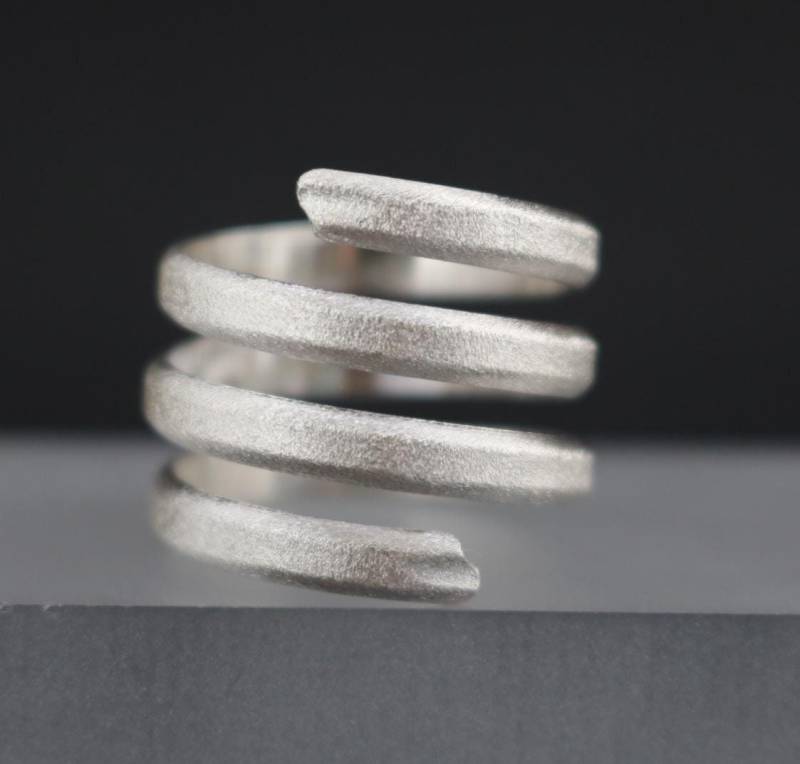 Wickelring Für Damen - 925 Sterling Silber Spiralring, Handgefertigter Wrap Silberring, Schmuck, Silberring von VolksJuwelier