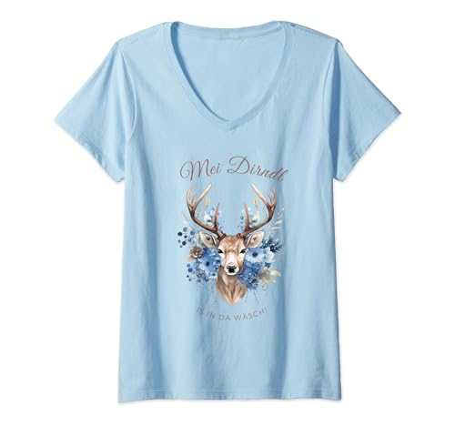 Volksfest Damen Trachten Dirndl mit Spruch T-Shirt mit V-Ausschnitt Volksfest Damen Trachten Dirndl mit Spruch T-Shirt mit V-Ausschnitt von Volksfest Damen Trachten Dirndl mit Spruch
