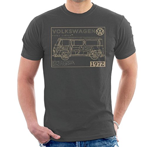 Volkswagen Type 2 Camper Plans Light Text Men's T-Shirt von Volkswagen