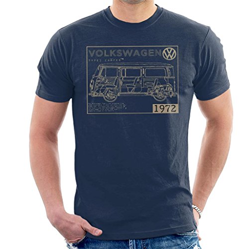 Volkswagen Type 2 Camper Plans Light Text Men's T-Shirt von Volkswagen