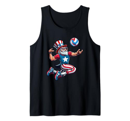 Man Playing Volleyball 4th Of July Player Team Patriotic Tank Top von Volleyball 4th Of July Costume