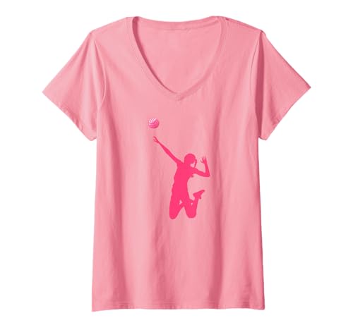 Damen Volleyball Fan Beachvolleyball Outfit T-Shirt mit V-Ausschnitt Damen Volleyball Fan Beachvolleyball Outfit T-Shirt mit V-Ausschnitt von Volleyball Beachvolleyball Fan Germany