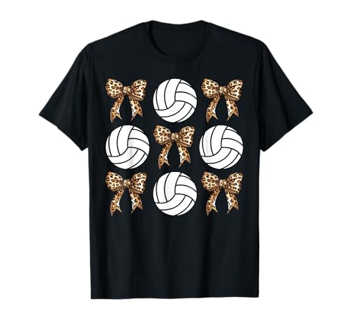 Volleyball Kokette Bogen Volleyball Mama Schwester Mädchen Bogen T-Shirt von Volleyball Bows Tees for Enthusiasts