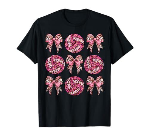 Volleyball Kokette Bogen Volleyball Mama Schwester Mädchen Bogen T-Shirt von Volleyball Bows Tees for Enthusiasts