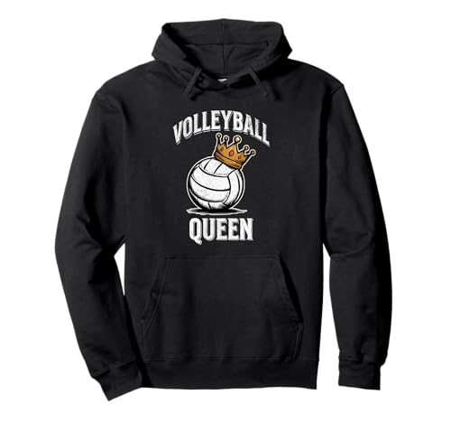 Volleyball Queen Volleyball und Krone Damen Volleyball Pullover Hoodie Volleyball Queen Volleyball und Krone Damen Volleyball Pullover Hoodie von Volleyball Gifts For Teen Girls Volleyball Player