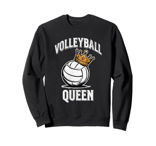 Volleyball Queen Volleyball und Krone Damen Volleyball Sweatshirt Volleyball Queen Volleyball und Krone Damen Volleyball Sweatshirt von Volleyball Gifts For Teen Girls Volleyball Player