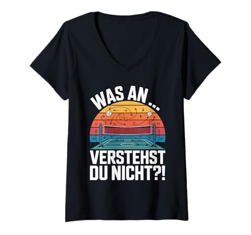 Damen was An Verstehst Du Nicht Volleyball Taktik T-Shirt mit V-Ausschnitt Damen was An Verstehst Du Nicht Volleyball Taktik T-Shirt mit V-Ausschnitt von Volleyball Leidenschaft Strategie Taktik Fans
