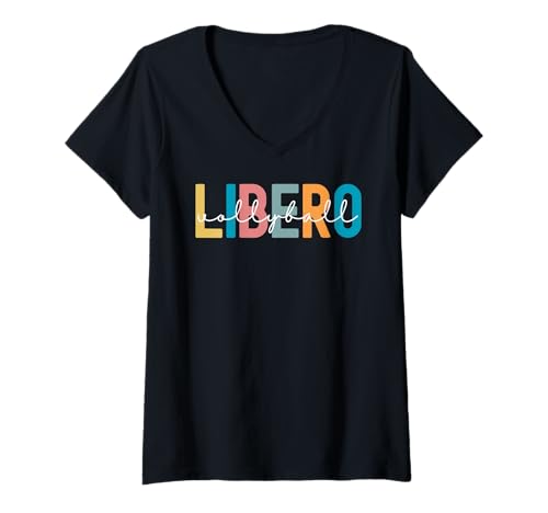 Damen Volleyball Libero Position Retro Design Herren Damen Jugend T-Shirt mit V-Ausschnitt Damen Volleyball Libero Position Retro Design Herren Damen Jugend T-Shirt mit V-Ausschnitt von Volleyball Libero Player Gear Retro Sports