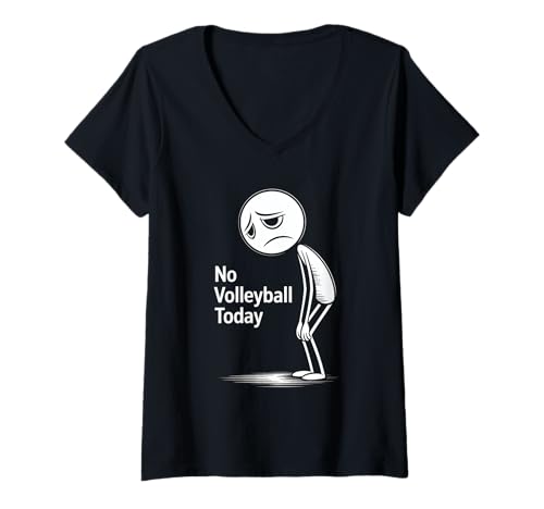 Damen Heute kein Volleyball T-Shirt mit V-Ausschnitt von Volleyball Love