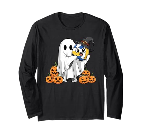 Lustiger Geist Volleyball Kürbis Halloween Kinder Herren Damen Langarmshirt von Volleyball Lovers Cute Halloween Outfits Boy Girl