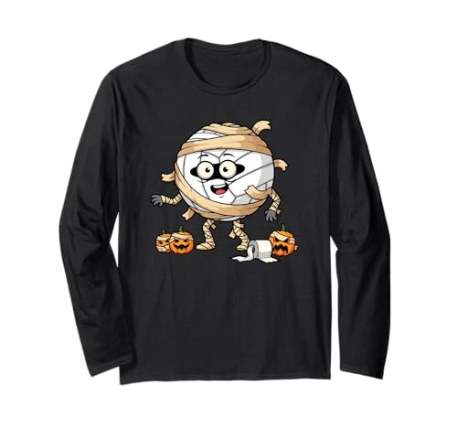 Lustiger Volleyball, Mama, Kürbis, Halloween, Kinder, Herren und Damen Langarmshirt von Volleyball Lovers Cute Halloween Outfits Boy Girl