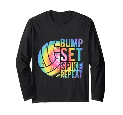 Bump Set Spike Repeat Mädchen-Volleyball Langarmshirt Bump Set Spike Repeat Mädchen-Volleyball Langarmshirt von Volleyball Mädchen