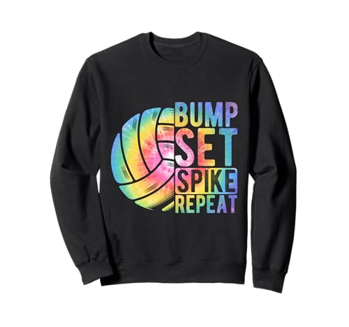 Bump Set Spike Repeat Mädchen-Volleyball Sweatshirt Bump Set Spike Repeat Mädchen-Volleyball Sweatshirt von Volleyball Mädchen