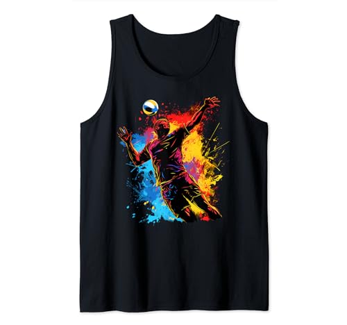 Bunte Volleyballspieler Junge auf Herren Volleyball Tank Top Bunte Volleyballspieler Junge auf Herren Volleyball Tank Top von Volleyball Men Volleyball player Boy