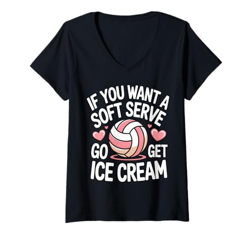 Damen Volleyball, wenn Sie einen weichen Aufschlag wünschen, Holen Sie Sich EIS T-Shirt mit V-Ausschnitt Damen Volleyball, wenn Sie einen weichen Aufschlag wünschen, Holen Sie Sich EIS T-Shirt mit V-Ausschnitt von Volleyball Player Beach Volleyball