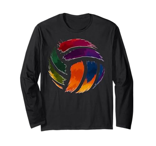 Bunter Volleyballspieler oder Team für Mädchen, Frauen, Kinder Langarmshirt von Volleyball Players