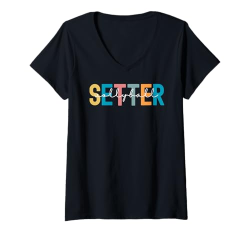 Damen Volleyball-Setter-Spieler, Retro-Stil, für Herren, Damen, Kinder T-Shirt mit V-Ausschnitt Damen Volleyball-Setter-Spieler, Retro-Stil, für Herren, Damen, Kinder T-Shirt mit V-Ausschnitt von Volleyball Setter Player Gear Retro Sports