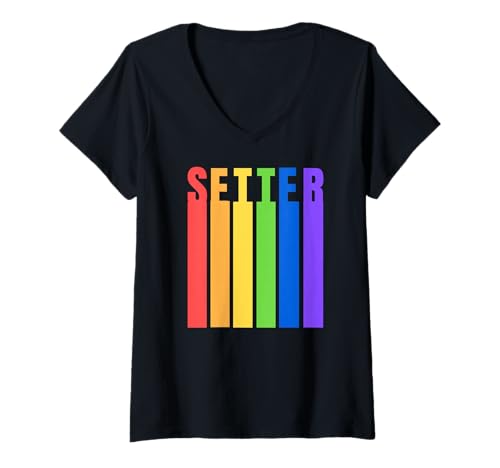 Damen Volleyball-Setter-Spieler, Retro-Stil, für Herren, Damen, Kinder T-Shirt mit V-Ausschnitt Damen Volleyball-Setter-Spieler, Retro-Stil, für Herren, Damen, Kinder T-Shirt mit V-Ausschnitt von Volleyball Setter Player Gear Retro Sports