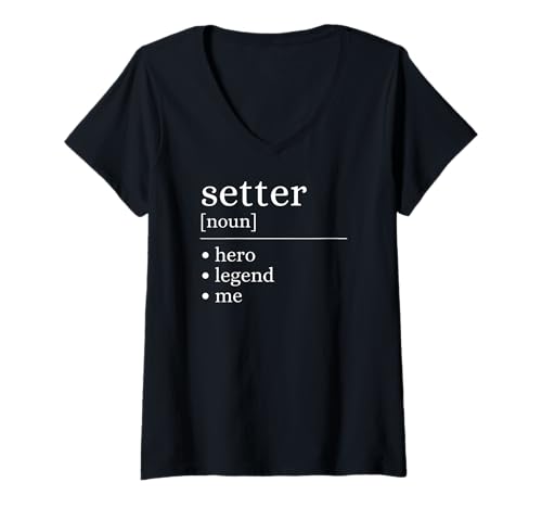 Damen Lustiger Volleyball-Setter Definition Hero Legend Player T-Shirt mit V-Ausschnitt Damen Lustiger Volleyball-Setter Definition Hero Legend Player T-Shirt mit V-Ausschnitt von Volleyball Setter Sports Hero Legend Apparel