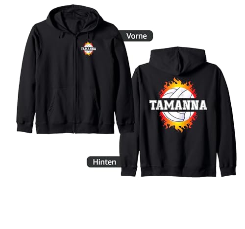 Tamanna Name Volleyball Spieler Mädchen Ball und Netz Sport Fan Kapuzenjacke von Volleyball Sports Fan Gifts