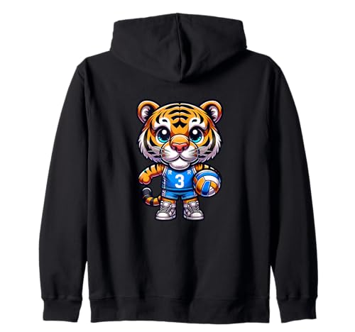 Volleyball Niedlicher Tiger Kinder Kapuzenjacke Volleyball Niedlicher Tiger Kinder Kapuzenjacke von Volleyball Süßer Tiger Kinder Fans
