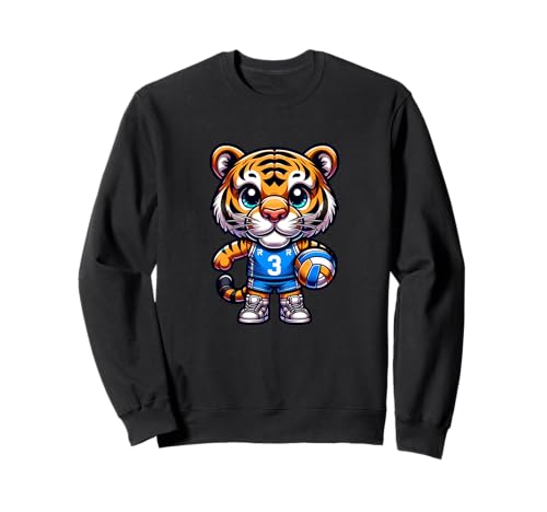 Volleyball Niedlicher Tiger Kinder Sweatshirt Volleyball Niedlicher Tiger Kinder Sweatshirt von Volleyball Süßer Tiger Kinder Fans