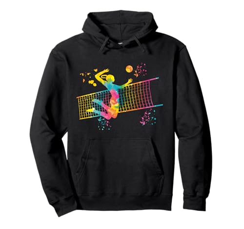 Volleyballspieler Colorsplash Mädchen Kinder Beach Volleyball Pullover Hoodie von Volleyball Team Equipment for Volleyball Coaches