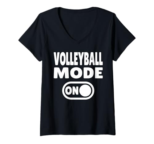 Damen Volleyball Mode ON - Lustiges Volleyball Spieler T-Shirt mit V-Ausschnitt Damen Volleyball Mode ON - Lustiges Volleyball Spieler T-Shirt mit V-Ausschnitt von Volleyball Tribe