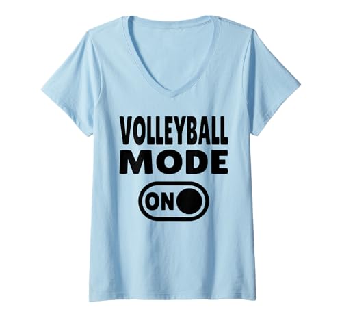 Damen Volleyball Mode ON - Lustiges Volleyball Spieler T-Shirt mit V-Ausschnitt von Volleyball Tribe