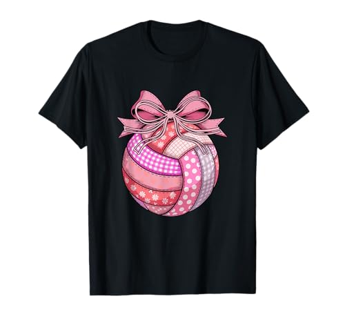 Volleyball Ball Floral Pink Color Bow Tie Girl Women Player T-Shirt Volleyball Ball Floral Pink Color Bow Tie Girl Women Player T-Shirt von Volleyball Vacations Costume
