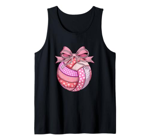 Volleyball Ball Floral Pink Color Bow Tie Girl Women Player Tank Top Volleyball Ball Floral Pink Color Bow Tie Girl Women Player Tank Top von Volleyball Vacations Costume