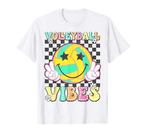 Volleyball Vibes Volleyball Retro Game Day Mädchen Frauen T-Shirt von Volleyball Vibes Volleyball Girls Women