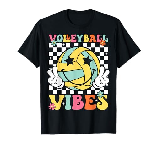 Volleyball Vibes Volleyball Retro Game Day Mädchen Frauen T-Shirt von Volleyball Vibes Volleyball Girls Women
